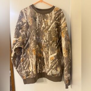 Comfort Men's Brown Abstract Print Crewneck Sweatshirt  Washed but never worn